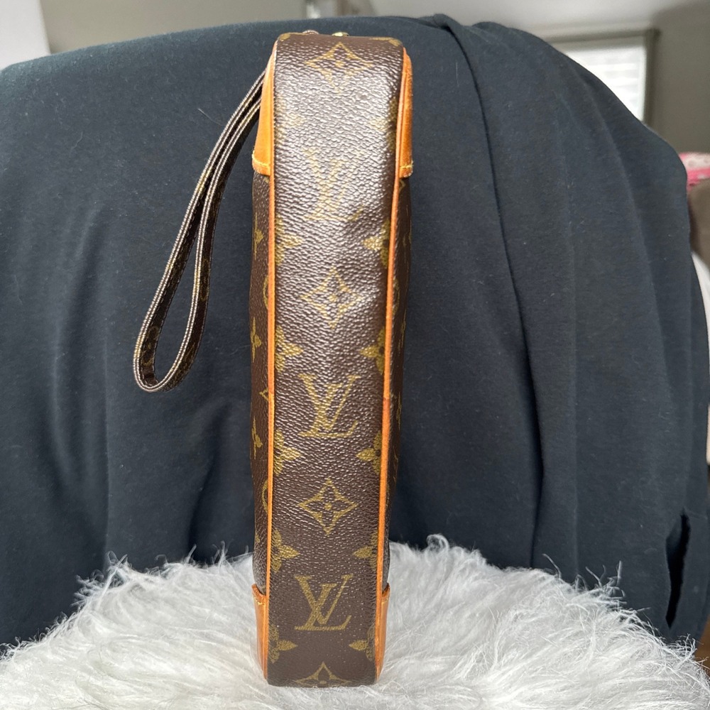 Louis Vuitton Vintage Marly Dragonne GM Clutch Bag Monogram Brown CanvasWristlet - Picture 14 of 16